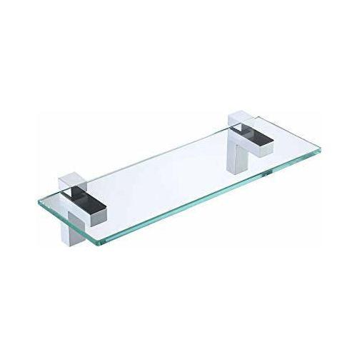 KES Bathroom Glass Shelf 50CM Shower Shelf 8MM Thick Square Tempered Glass with Polished Chrome Bracket Wall Mounted, BGS3201 0