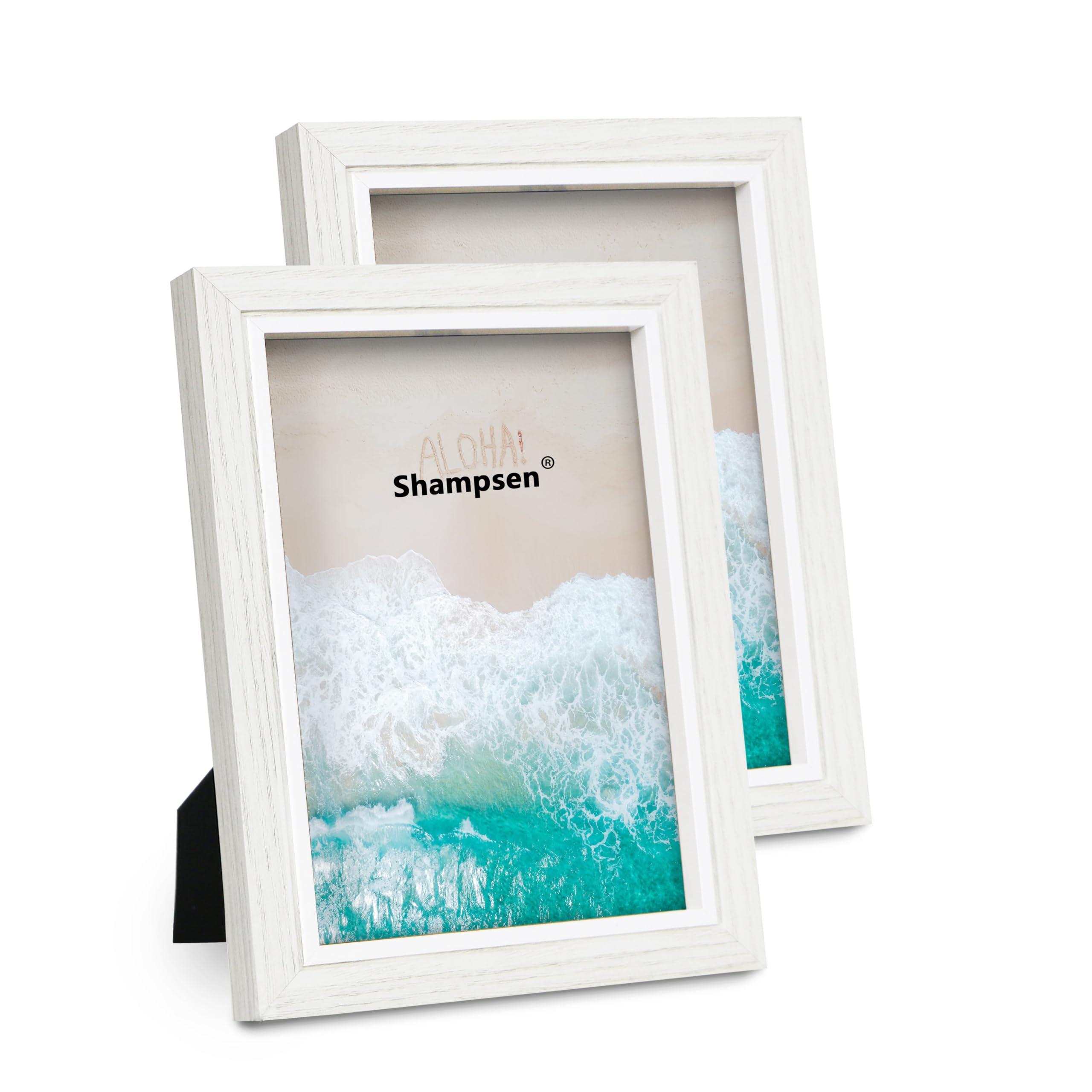 Shampsen Photo Frames 5x7 White Picture Frames Set of 2 for Wall and Tabletop Home Decor Gift for Birthday, Anniversary, Mother's Day 0