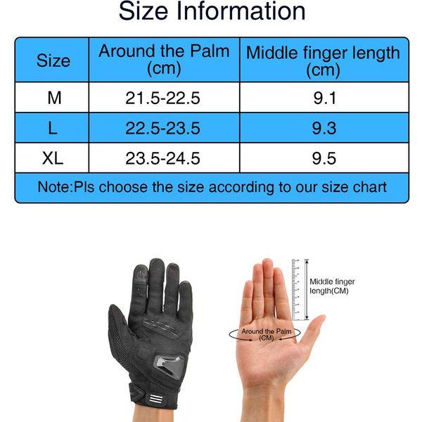 LEXIN Motorcycle Riding Gloves, Motorcycle Gloves for Men, Hard Knuckle Touch Screen Motorbike Glove for Cycling, ATV (046, L) 2