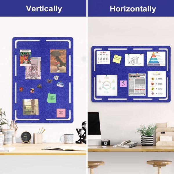 SEG Direct Bulletin Board, Large Felt Pin Board 79 x 56cm Self Adhesive Memo Notice Board with 20 Push Pins for Home Office Decor, Dark Blue 4