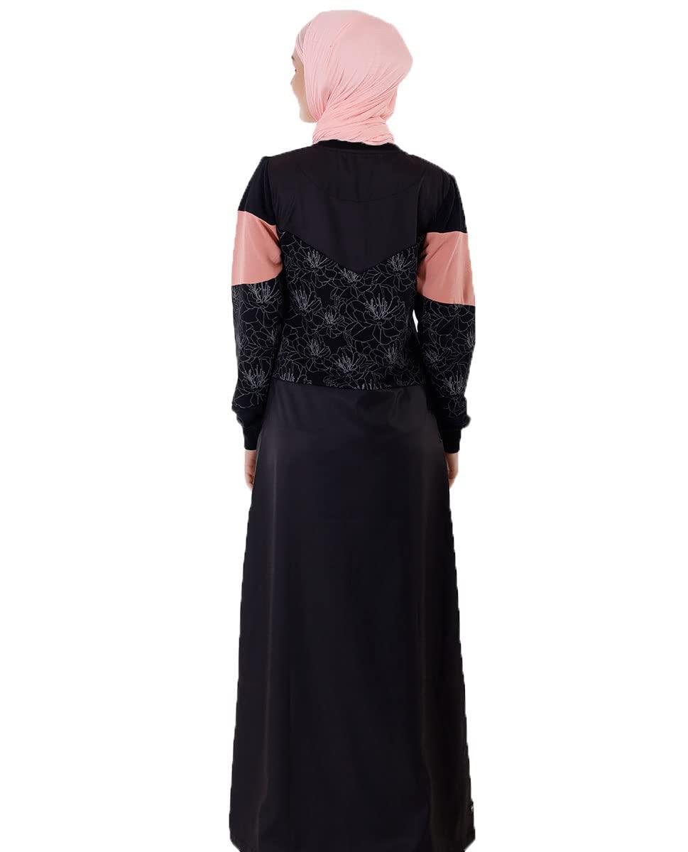 Silk Route Black Floral Print Jilbab XLarge 58 4