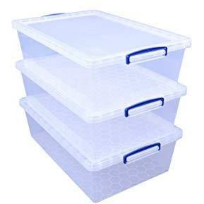 Really Useful Products 43 Litre Box, Nestable Clear, Pack of 3 in Card 2