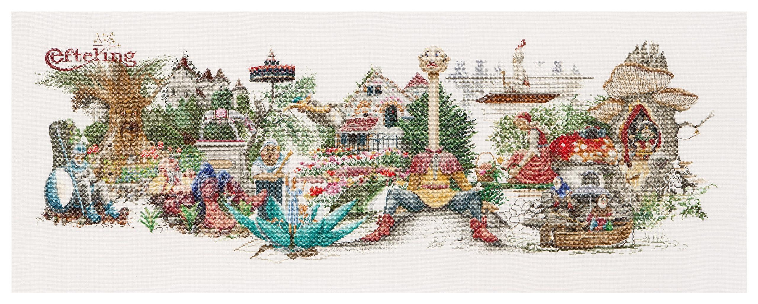 Thea Gouverneur - Counted Cross Stitch Kit - Efteling - Aida - 16 count - Embroidery Kit for Adults - DMC Embroidery Threads and other Cross Stitch Supplies Included - 2042A