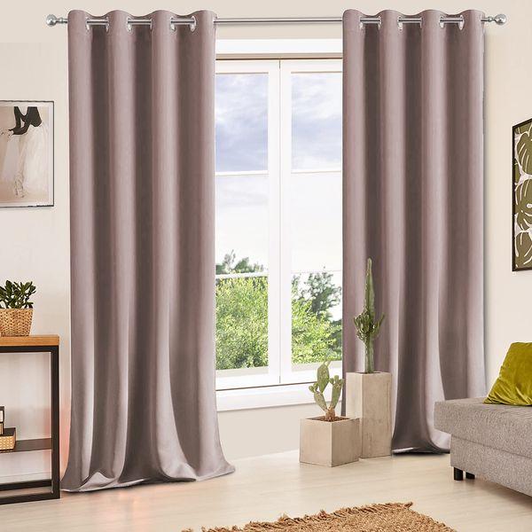 MAXIJIN Waterproof Curtains for Isolated Windows Blackout Curtains for Bedroom 2 Panels Thermal Insulating Curtains with Eyelets for Interiors/living Room (66 x 72 Inch, Greyish Red) 1