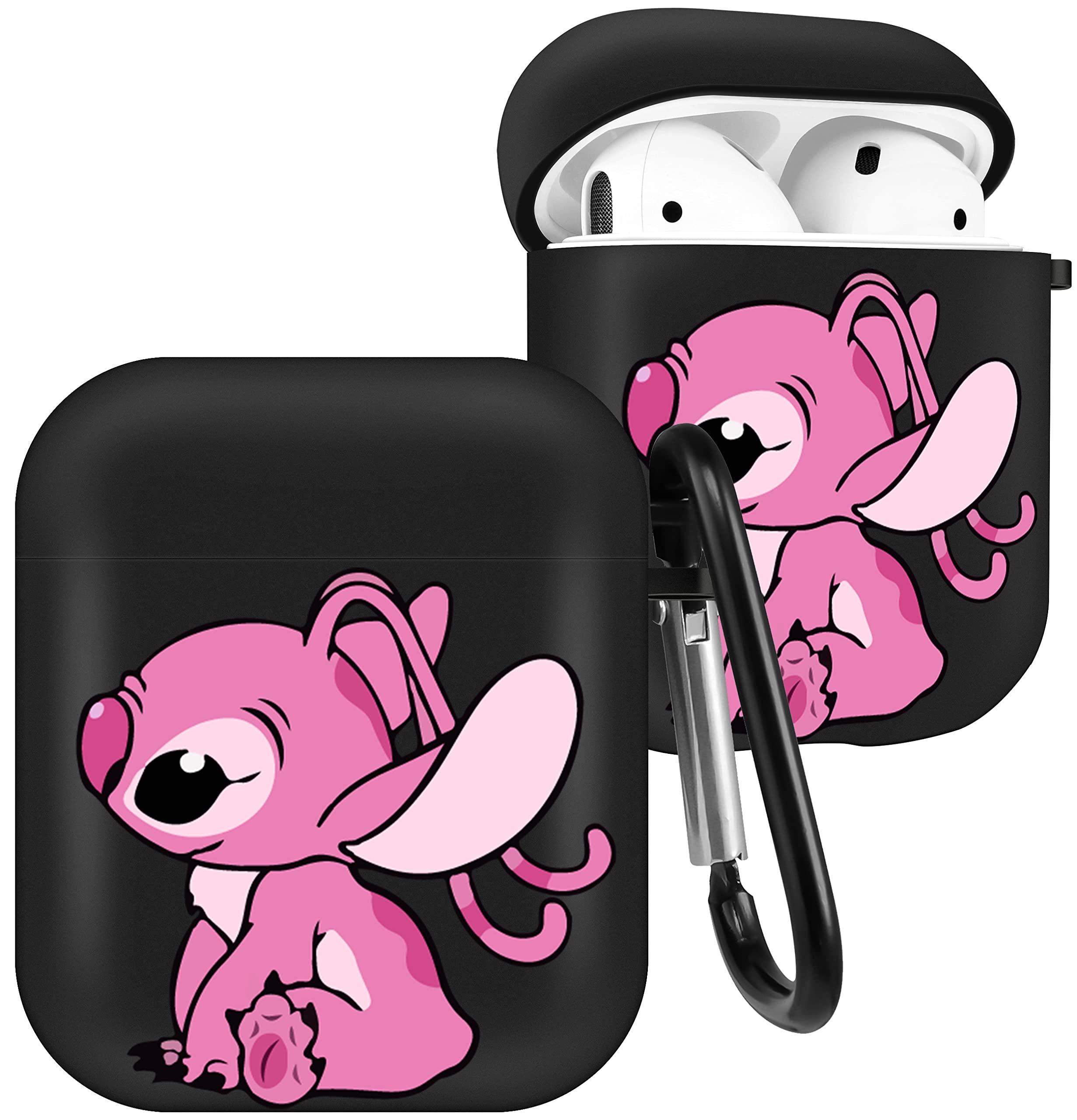 Qerrassa for Airpods 1/2 Case Cute Cartoon Cool Silicone Cases for Apple Airpod Air Pods 1st and 2nd Gen Cover Kawaii Fun Funy Characters Soft Covers for Girls Boys Girly (Pink)