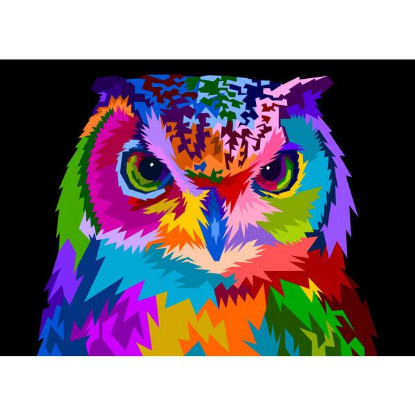 iCoostor Wooden Framed Paint by Numbers DIY Acrylic Painting Kit for Kids & Adults Beginner - 16” x 20”Coloured Owl Pattern