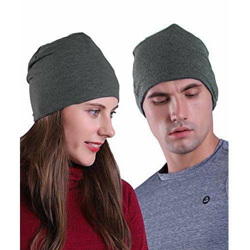 EMPIRELION 9" Multifunctional Lightweight Beanies Hats, Sun Protection Running Skull Cap Helmet Liner Sleep Caps for Men Women (Dark Grey Melange) 2