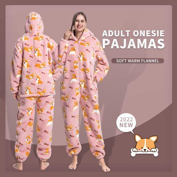 JULGIRL Unisex Adult Animal Onesie Fleece Pyjamas Cosplay Hooded Flannel Sleepwear Fluffy Plush Pajamas 1