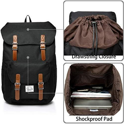 VASCHY Backpack for Men, Women Water Resistant Casual Lightweight School Work Outdoor Rucksack Fits 15.6 Inch Laptop Teens Bookbag (Black) 4