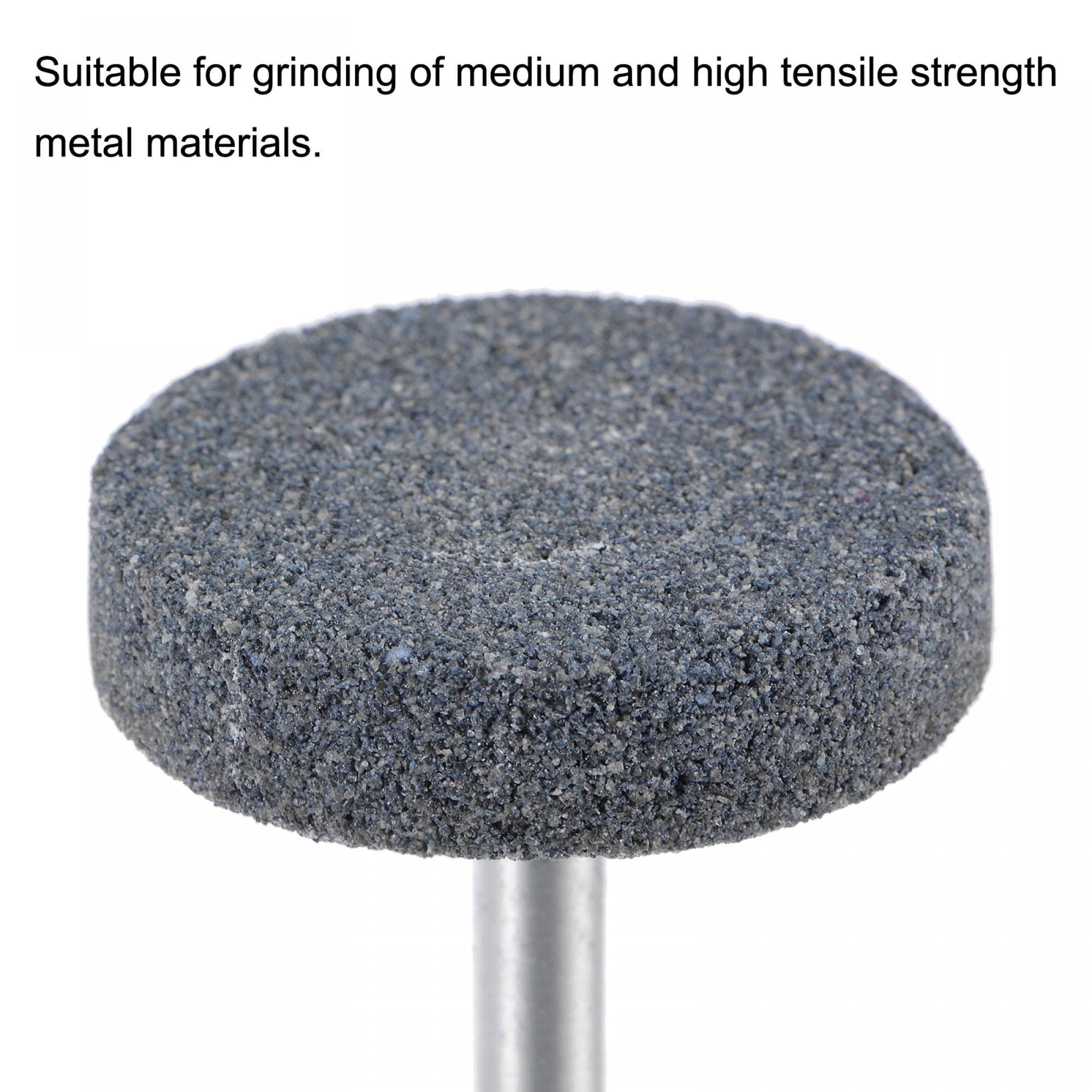 sourcing map 3pcs Mounted Grinding Stone 1/4" Shank 1.5-inch Dia Corundum Grinding Wheel Polishing Head for Rotary Tool 3