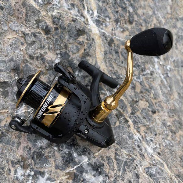 Ashconfish Fishing Reel, Freshwater and Saltwater Spinning Reel, Come with 109Yds Braid line. Lightweight Body, 5.0:1 Gear Ratio, 7+1 Steel BB, Max 17.6lbs Drag Power, Metal Spool &Handle,AF1000 2