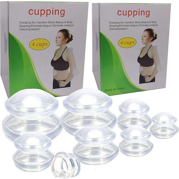 Massage Cupping Therapy Sets-Silicone Massage Cups Tools for Joint Pain Relief, Professional Self Massage Transparent Cups for Muscle Soreness, Anti Cellulite, Detox, Body, Nerve, Neck (8)