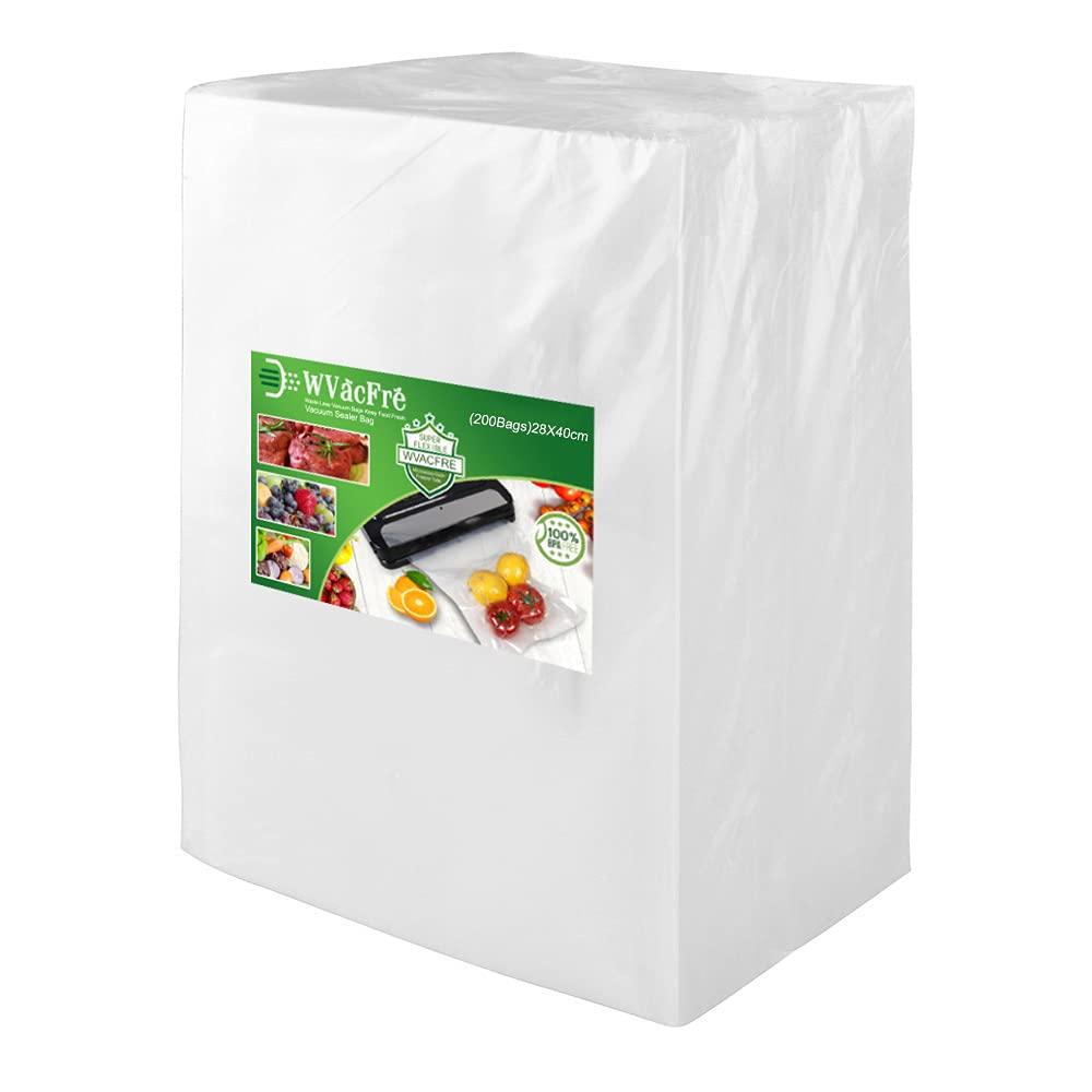 WVacFre 28x40cm(200Bags) Vacuum Sealer Bags Designed for Sous Vide Cooking and Food Storage,BPA Free Embossed Vacuum Food Sealer Bags and Compatible with All Types Sealer Machines 0