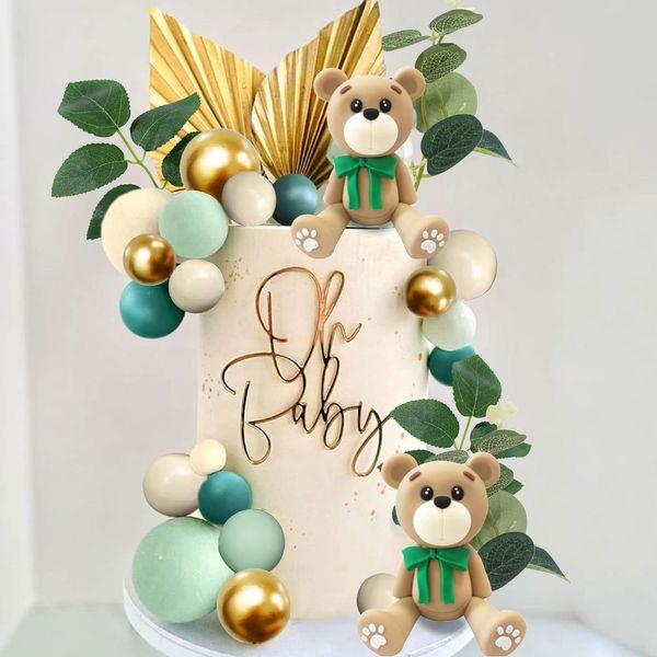 JeVenis Baby Shower Cake Decoration Teddy Bear Cake Topper Gender Reveal Cake Decoration Bear Baby Shower Party Supplies Teddy Bear Decoration 0