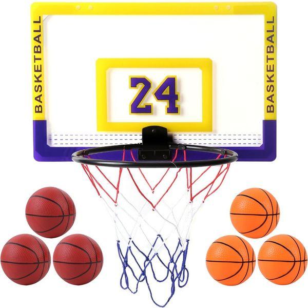 PHILODOGS Mini Basketball Hoop for Door with 6 Balls, Indoor Basketball Mini Hoop for Wall, Mini Hoop Set for Kids, Mini Basketball Toys Gifts for Boys Teens 1