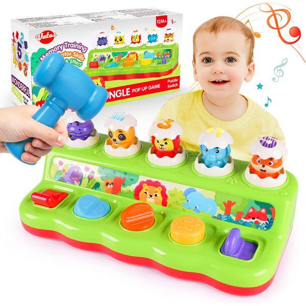 VATOS Baby Montessori Toys for 6 12 18 Months Toddlers - Musical Animals Pop Up Toy for 6 to 12 Months 1 Year Old Toddlers Boys Girls, Baby Interacticve Learning Educational Infant Toys Gifts