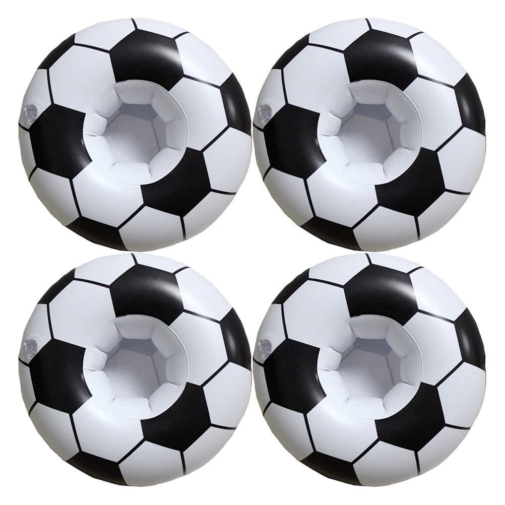 ABOOFAN 4pcs Inflatable Football Drink Cup Holder Beach Backdrop Coasters Party Favors
