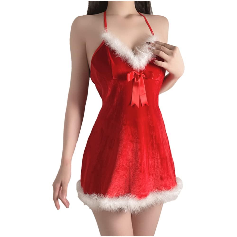 Women's sexy santa christmas lingerie Cosplay Christmas Dress Costume Nightwear Outfits (christmas lingerie 2)