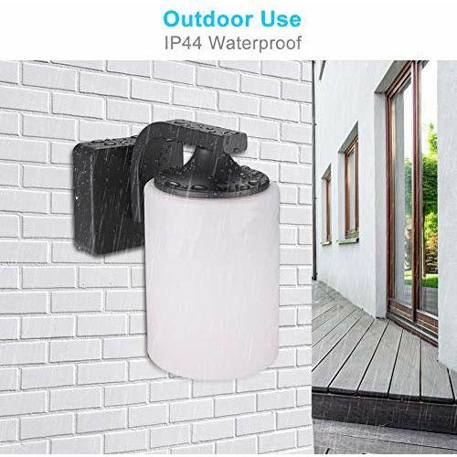 LASIDE Outdoor Wall Lights, Anthracite Grey E27 Glass Lantern Outside Wall Lights Electric, IP44 Waterproof Aluminium Garden Wall Lights Mains Powered for Patio, Terrace, Balcony, Porch, Garage 3