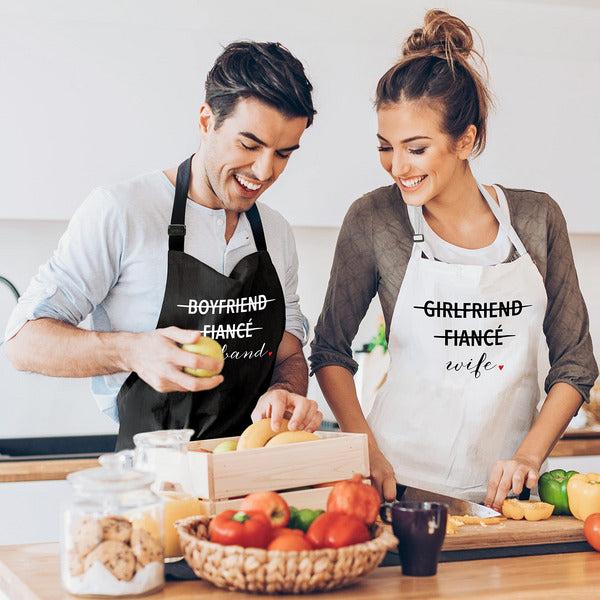 Prazoli His and Hers Aprons - Boyfriend Fiance Husband & Girlfriend Fiance Wife Aprons For Couples Engagement/Bridal Shower Wedding Registry Items for Mr Mrs 1