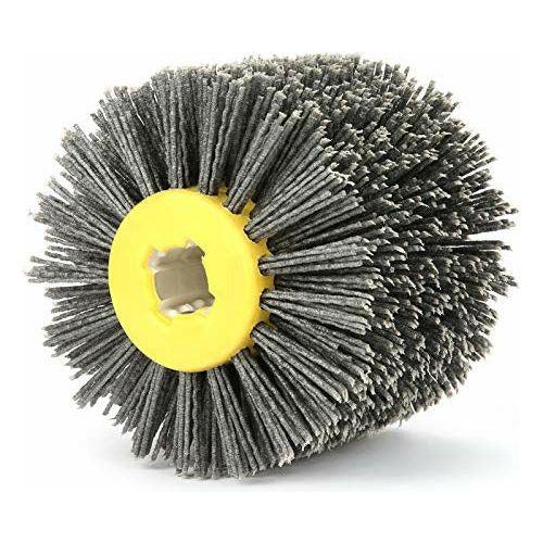 5 Inch Abrasive Nylon 120mm 80 Grit Wire Drawing Wheel Drum Burnishing Brush for Wooden Polishing 0