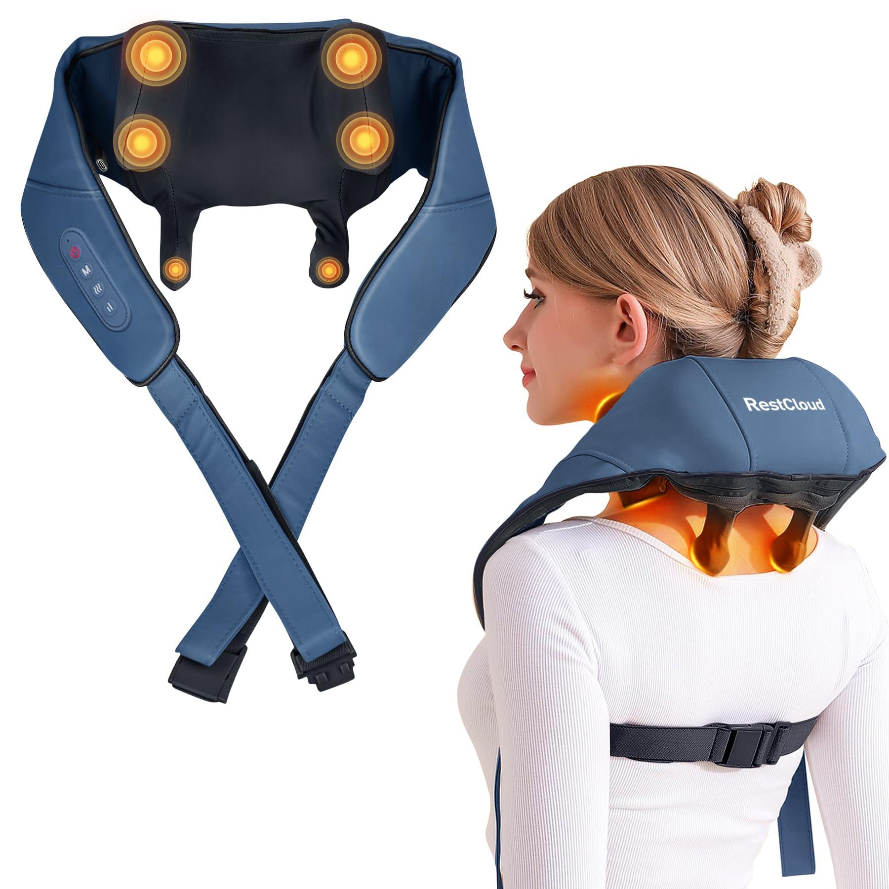 Neck Massager for Pain Relief Deep Tissue, Shiatsu Neck and Back Massager with Heat, Cordless Kneading Neck Massager with Heat, Protable Electric Massage for Shoulder, Neck and Upper Back 0