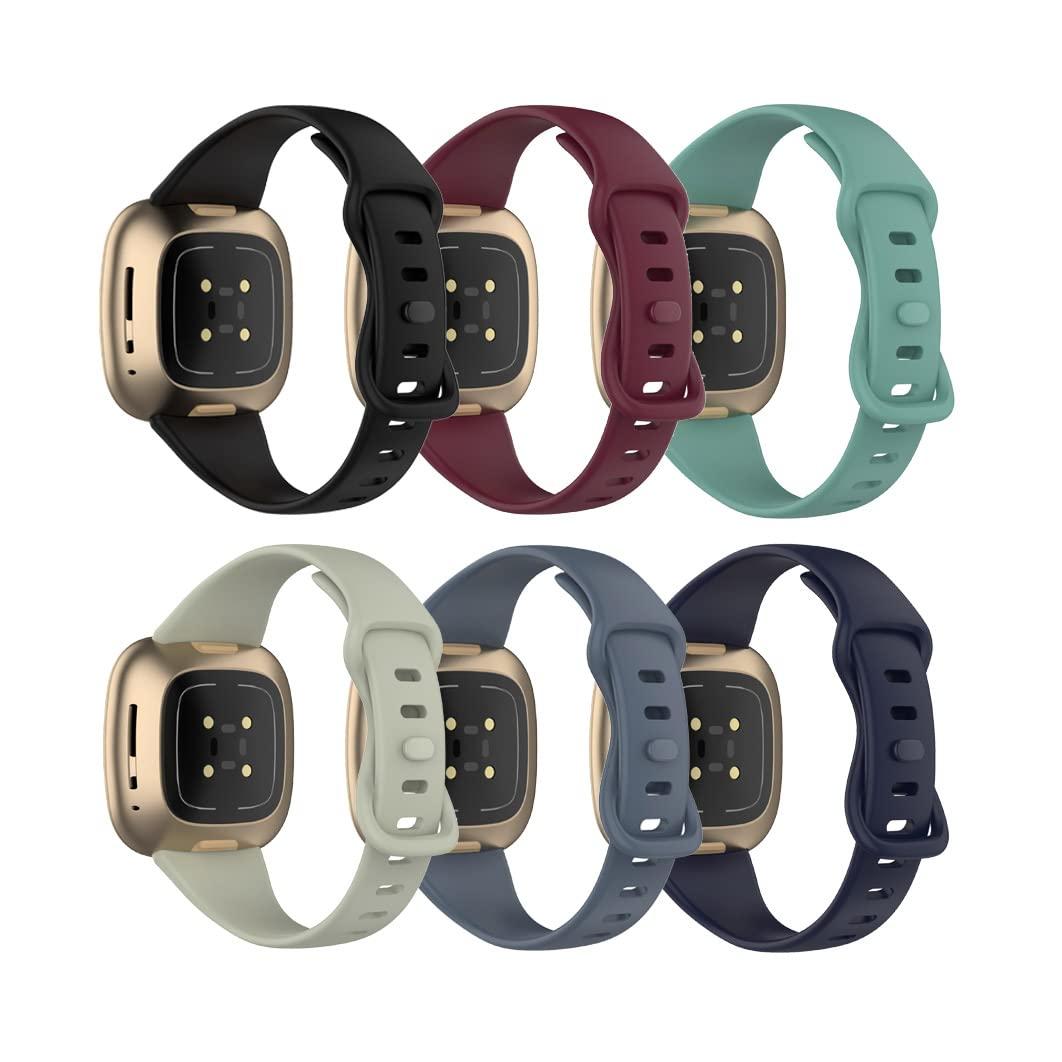 Wizvv 6 Color Silicon Slim Strap compatible with Fitbit Versa 4 Versa 3/Sense 2 Sense 1 Smartwatch Accessories for Girl and Women 1