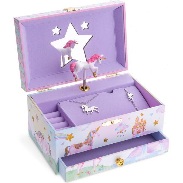 Jewelkeeper Unicorn Music Box & Little Girls Jewellery Set - 3 Unicorn Gifts for Girls 2