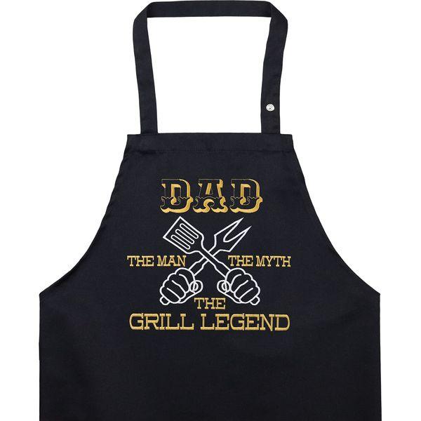 EXPRESS-STICKEREI DAD THE GRILL LEGEND Cool Apron for Grill Master Dad | Adjustable Grilling Apron with neck strap | Apron with Pocket | Kitchen Gifts for Dad, Fathers day, birthday