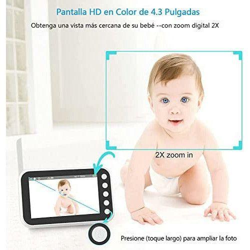 Baby Monitor, MYPIN Wireless Video Baby Monitor with 4.3'' LCD Display & Robot Camera, Two Way Audio, VOX Mode& Temperature Alert, Night Vision 1