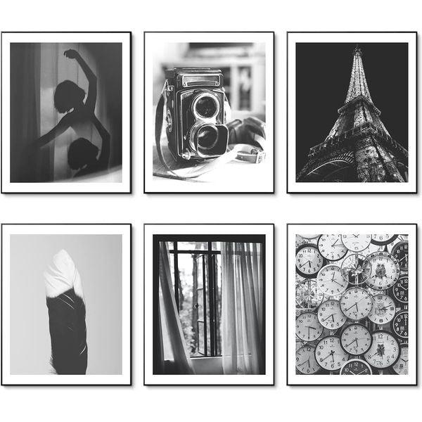 HoozGee Vintage Wall Art Prints Set of 6 Black and White Wall Decor Photos Retro Poster Wall Picture Canvas Print Dancing Girls Artwork for Bedroom Office Living Room (11"x14" UNFRAMED)