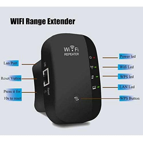 YONETO WiFi Signal Extender,300Mbps Wireless Internet Signal Booster Wi-Fi 2.4GHz Network Blast,wifi cover wide range, WiFi Signal Amplifier Supports RP/AP Mode,Black 4