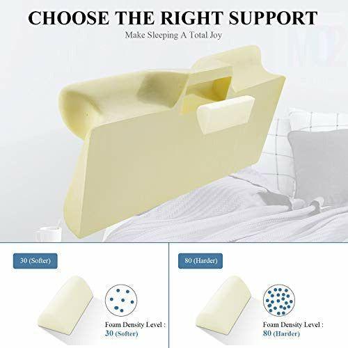 MARNUR Cervical Memory Foam Pillow Contoured Orthopedic Pillow Ergonomic Pillows for Neck Shoulder Back Support with 2 pcs Memory Foam to Adjust Hardness for Side/Back Stomach Sleepers 1