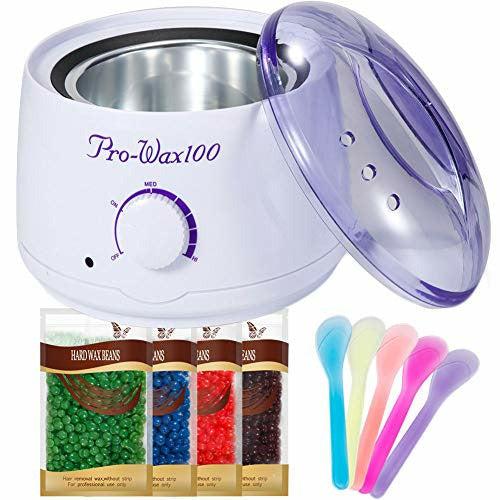 Waxing Kit DUAIU Wax Pot Professional Wax Warmer for Women Home Waxing Hair Removal kit with 4 Bags Hard Wax Beans & 4 Applicator Silicone Sticks for Body Underarm Bikini Gentle Hair Removal Rapidly 0