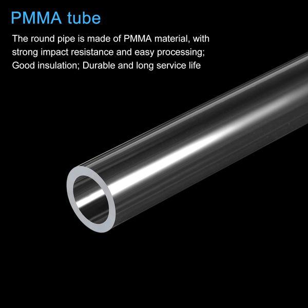 sourcing map Acrylic Pipe Clear Rigid Round Tube 16mm ID 22mm OD 18" for Lamps and Lanterns, Water Cooling System 3