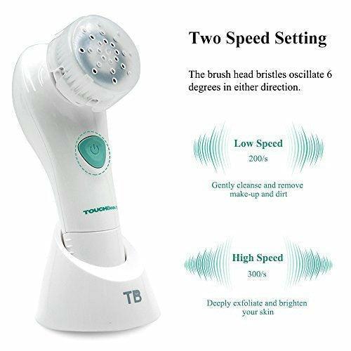 TOUCHBeauty Sonic Vibration Face Cleansing Brush Skin Cleansing Technology with 2 Working Speed, Waterproof Facial Exfoliate Massager Device AG-1487 2