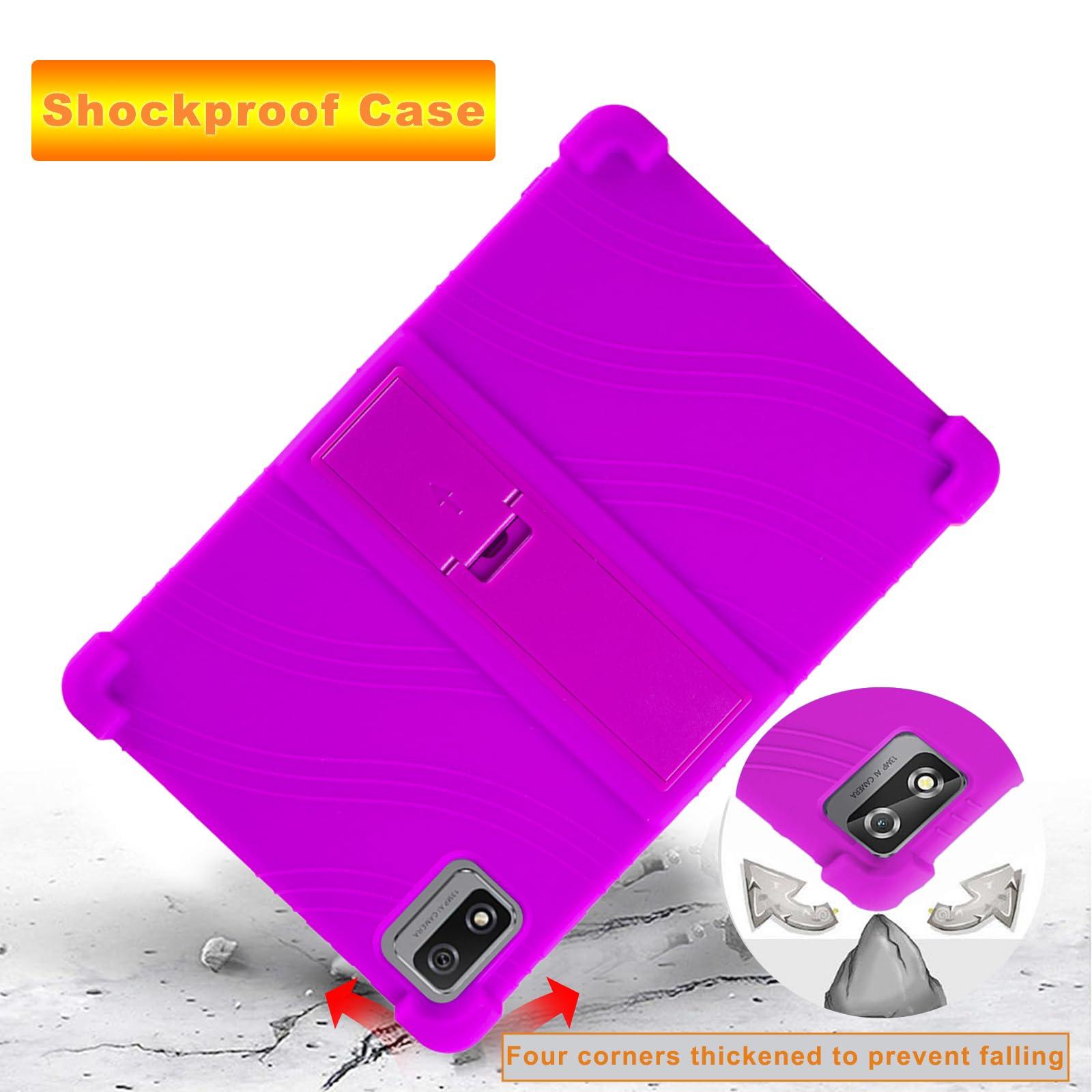 ATOOZ for Blackview Tab 12 Pro Case for Kids 10.1 Inch,Soft Silicone Case for Blackview Tab 12 Pro/Tab 12/Tab 13 Tablet 10.1" Shockproof with PC Stand (Purple) 2