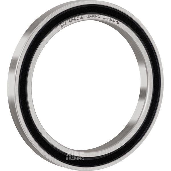 XIKE 10 pcs 6709-2RS Ball Bearings 45x55x6mm, Bearing Steel and Pre-Lubricated, Double Rubber Seals, 6709RS Deep Groove Ball Bearing with Shields 2