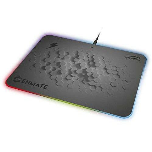 Speedlink Enmate RGB Charging Mousepad Gaming Mouse Mat with Induction Charging Function (10 Powerful Lighting Modes - Non-Slip Backing - 1.4 m Cable Length) Grey ,SL-620001-GY 2