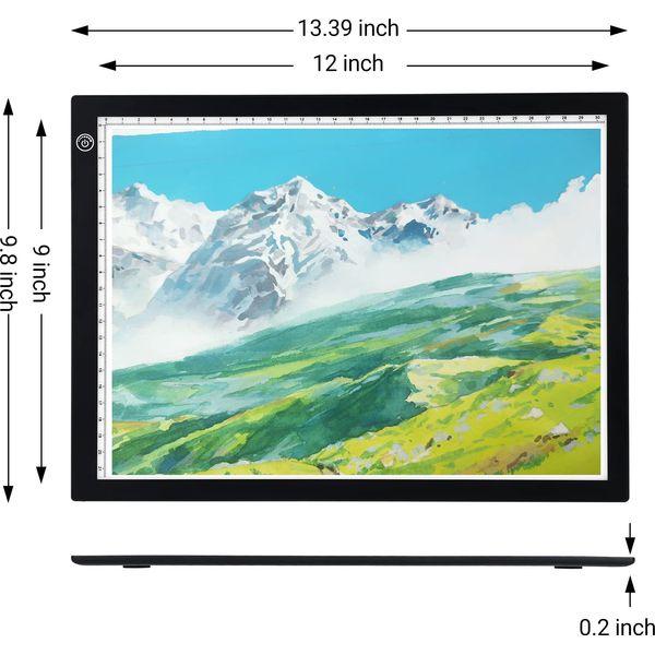 RTjoy A4 LED Light Pad, USB Powered Drawing Board, Adjustable Brightness Tracing Box Ideal for Diamond Painting, Weeding Vinyl, Viewing Slides, Stenciling, Embossing, Quilting Stencils (Green) 3