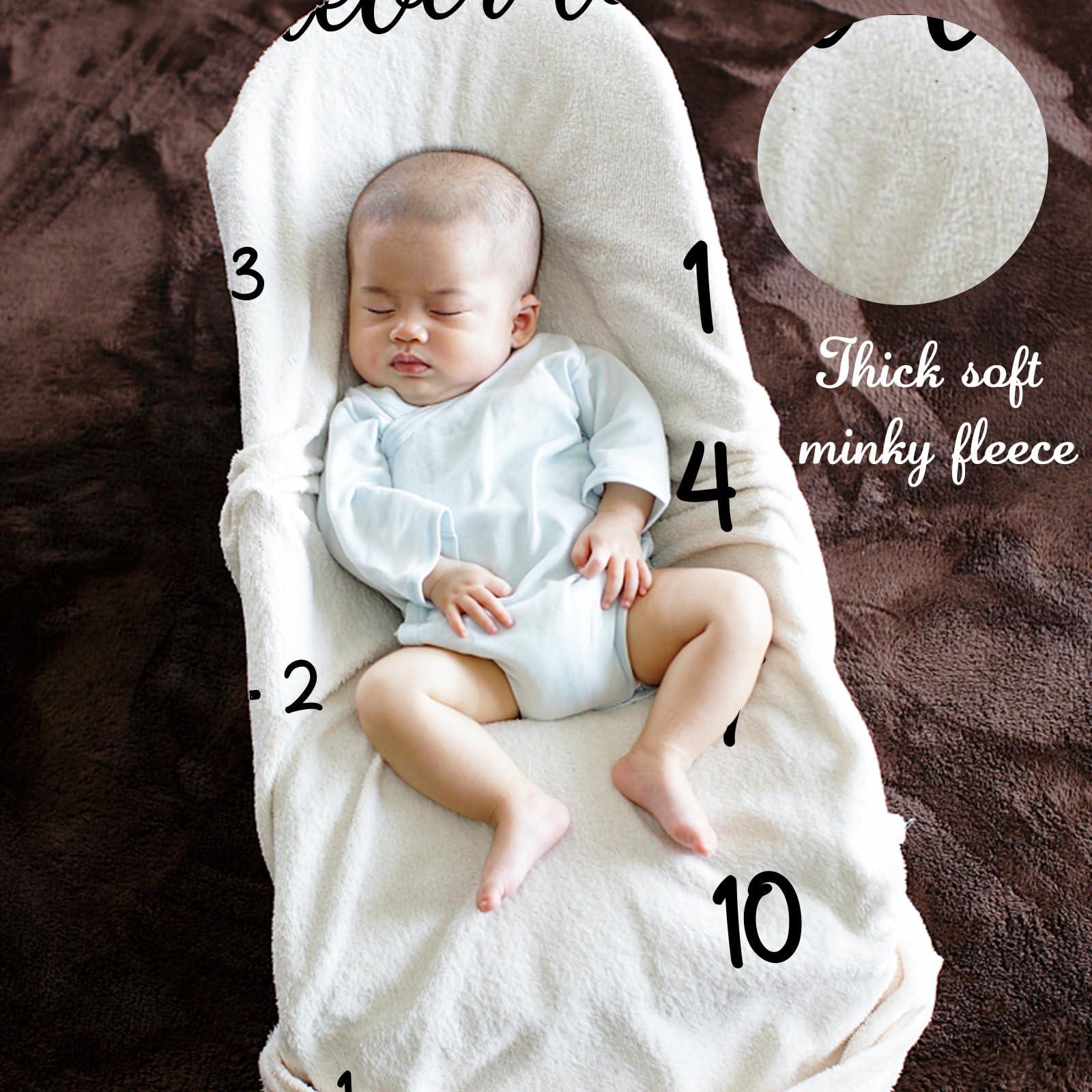 arricraft 1 Pc Monthly Milestone Blanket, Polyester Months Blanket Gender Neutral Photo Blanket for Woodland Nursery Decor Photography Background Prop Decor 1200x1200mm 3