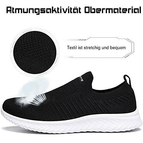 Womens Trainers Lightweight Walking Sneakers Road Running Shoes Breathable Casual Tennis Sports Shoes(B.Black White, 8UK=42EU) 2