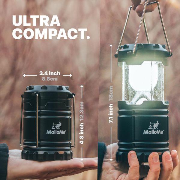 MalloMe Camping Light Portable Camping Lantern Set, Battery Operated Emergency Lights Lanterns for Home Outdoors Storm Survival - Tent Torch Power Outage LED Lamp (Rechargeable Batteries not Included) 3
