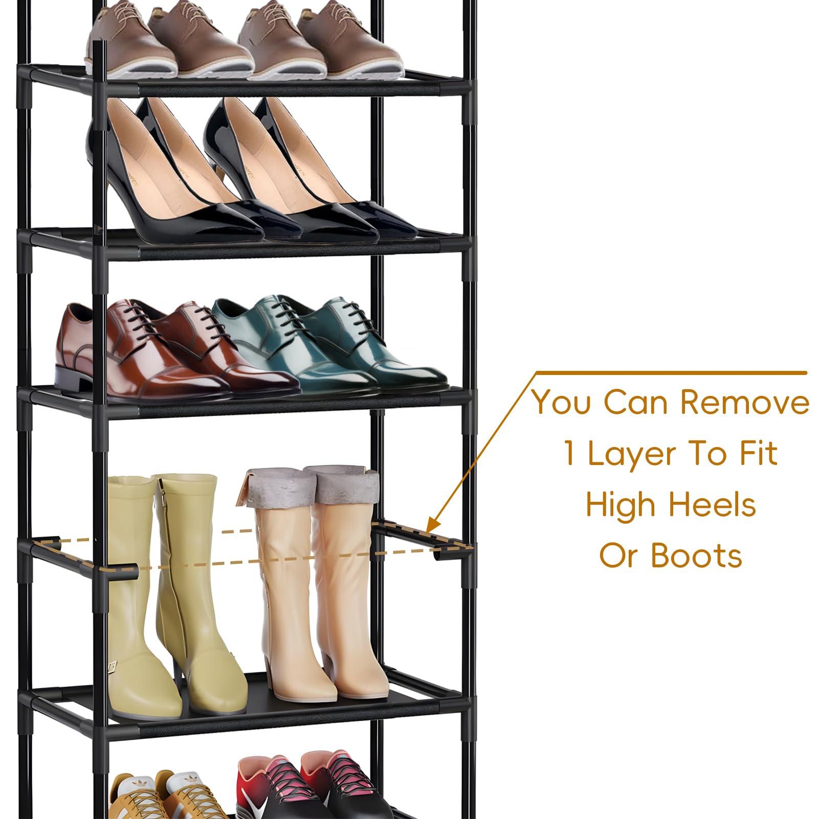 barsone 8 Tiers Shoe Rack, Durable Metal Boots Shoe Rack Organizer, 26-30 Pairs Shoe Rack for Closet, Free Standing Shoe Rack for Entryway Hallway Living Room 3