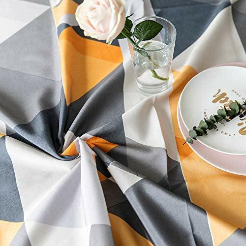 Table Cloth Geometric Shapes Triangle Modern Pattern Rectangular Square Folding Table Cover Waterproof Polyester Cotton Curtain for Kitchen Home Decor (55 * 98in/140 * 250cm) 1