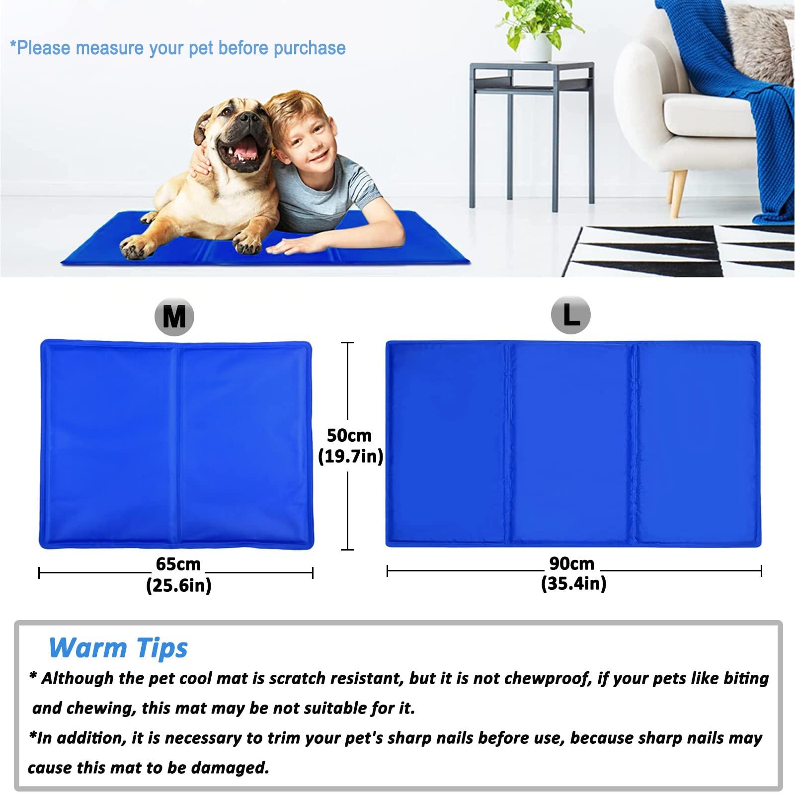 Pooshivvi Dog Cooling Mats, Pet Cooling Mat Gel Cooling Mat Pillow Cooling Pad Heat Absorbing Self Cooling Gel Mat for Dogs, Cats, Pets Summer Sleeping Mattress Accessories- 65 * 50 cm 3