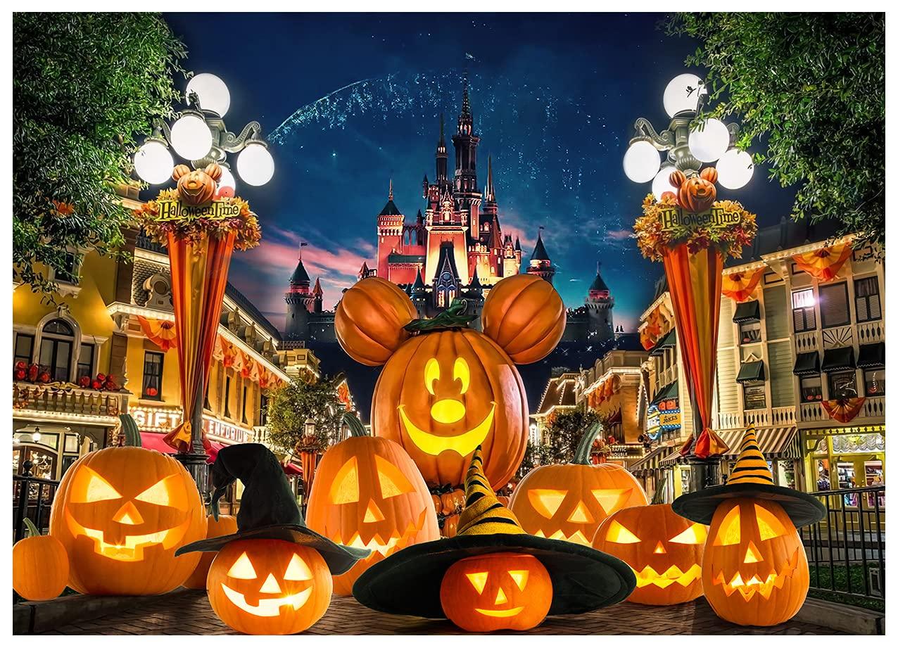 AIIKES 8x6FT Halloween Backdrop Halloween Castle Backdrop for Photography Park Pumpkin Birthday Party Decorations Baby Shower Banner Studio Props 12-327 0