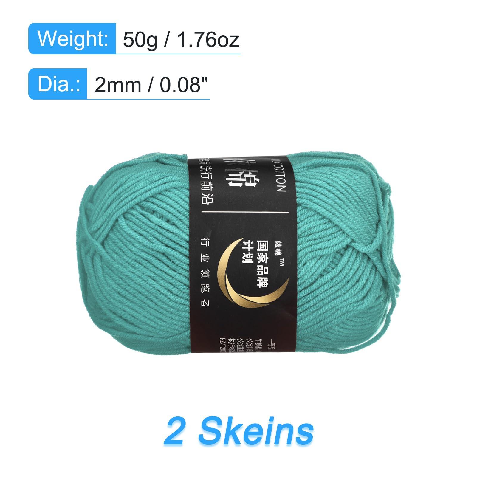 sourcing map Acrylic Yarn Skeins, 2 Pack of 50g/1.76oz Soft Crochet Yarns for Knitting and Crocheting Craft Project, Blue-Green 6