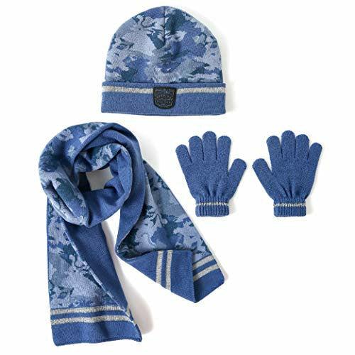 accsa Boys Hat Scarf and Gloves Set Camo Winter Warm Set Knit Cuff Beanie Cap Stretchy Magic Gloves Kids Toddler Knitted Scarf One Size 3-6 Years 0