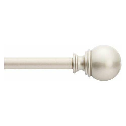 Basics 1.6 cm Curtain Rod with Round Finials, 71 to 122 cm, Nickel 0